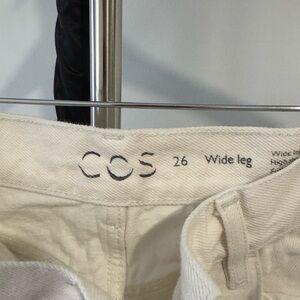 COS Cream Wide Leg Trousers